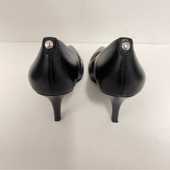 MICHAEL KORS Dorothy Black Leather Pumps Pointed Toe High Heels US Size 10 - Picture 4 of 7